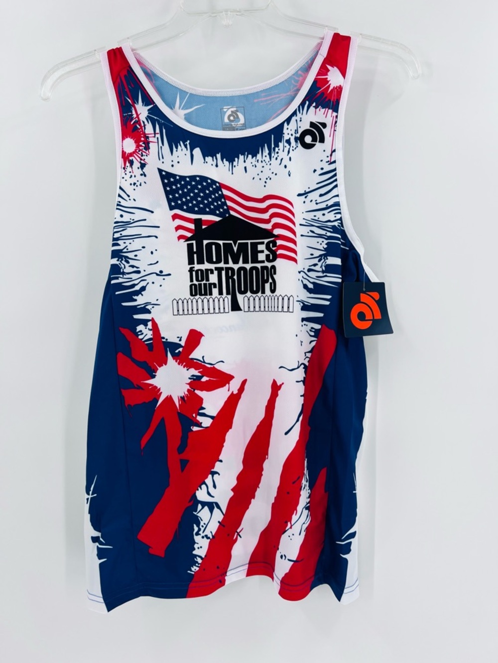 Champion system Homes for Our Troops Patriotic Red White Blue Tank Top - Picture 4 of 8
